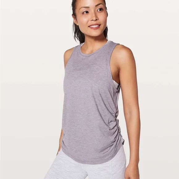 SIZE M/L? Lululemon Athletica Heathered Gray Muscle Tee - Picture 1 of 7